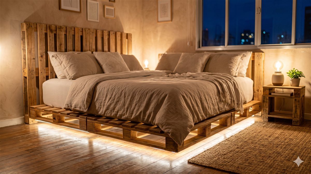 Cama de casal de pallet