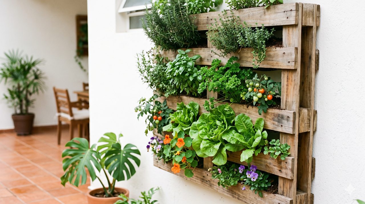 Horta vertical de pallet
