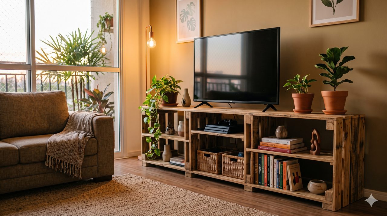 Rack de TV de pallet