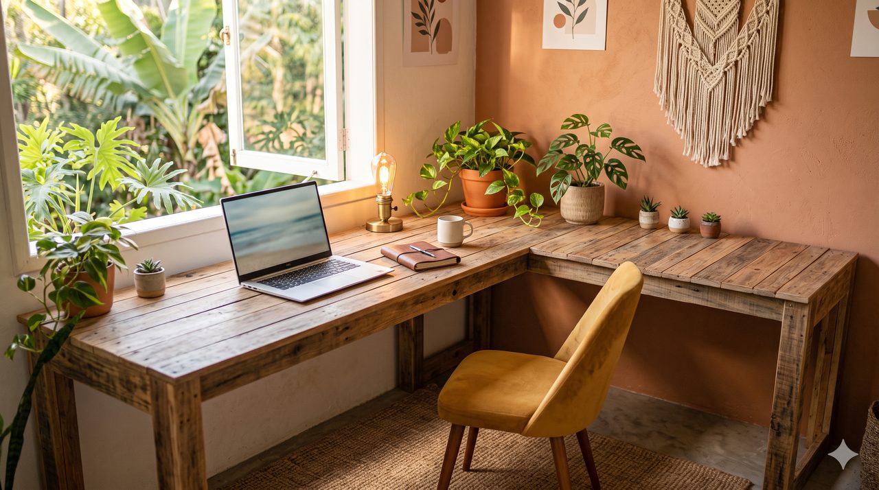 Escrivaninha home office de pallet