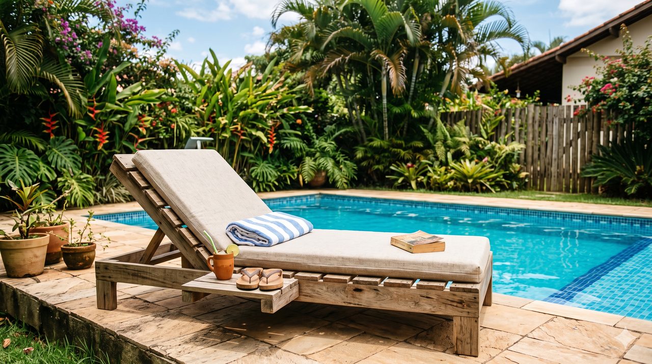 Espreguiçadeira de piscina de pallet